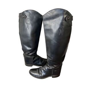 Birkenstock Knee High Black Leather Riding Style Boots Women’s 8 Equestrian